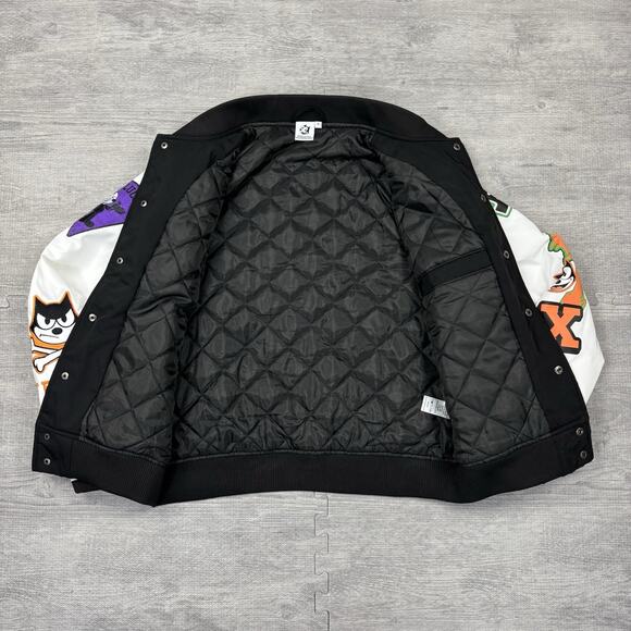 FELIX THE CAT x Universal Studios Bomber Jacket Adult Sz Small Black White EUC - Picture 8 of 14